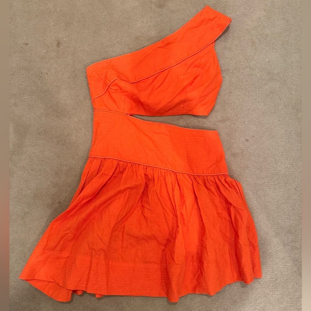 FARM Rio One Shoulder Orange Dress - Picture 3 of 4
